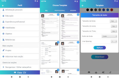 aplicativo criar currículo celular